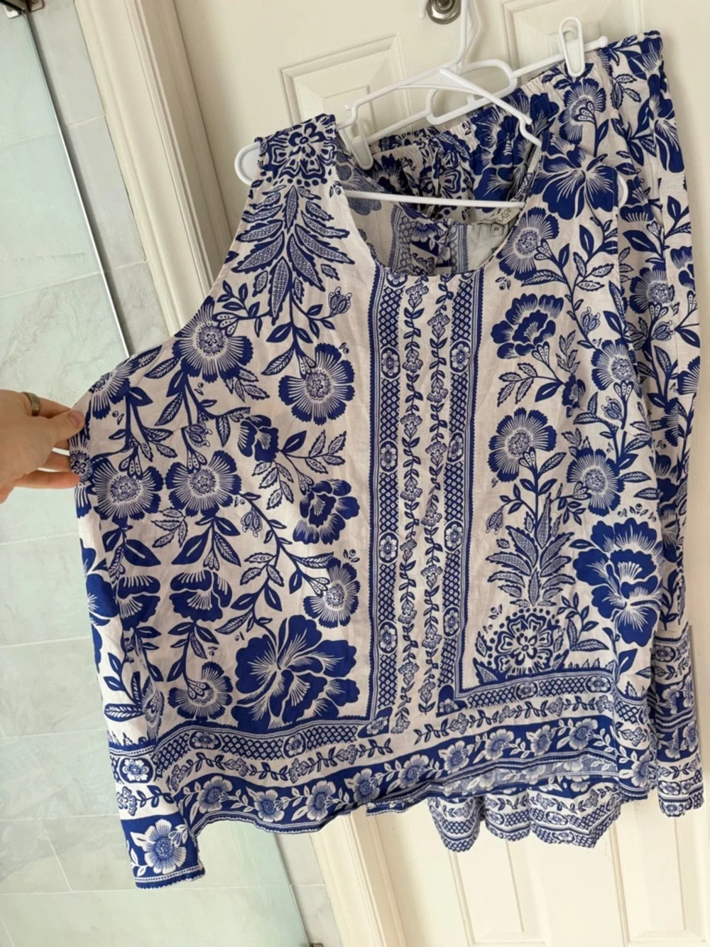 RACHEL ZOE 2 Piece Blue Floral  Pants and Tank Top Set Size 2X - Picture 3 of 12
